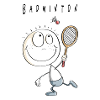 Cool badminton player male