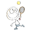 Funny tennis player stick figure