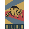 Raccoon retro raccoon