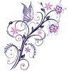 flores de verano. Zarcillo con mariposa