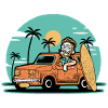 Hipster surfer