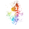 Raven arc-en-ciel blobs blanc
