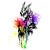 Dragon rainbow blobs black
