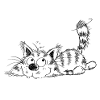 Funny little cat - cartoon