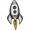 Cartoon rocket