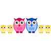 Owl family four children