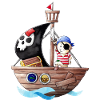 Little pirate with his ship