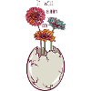 Blooming egg - eggshell - flowers