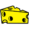 swiss cheese sliced with holes