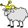 Sheep with dunce cap