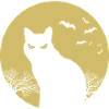 halloween cat moon