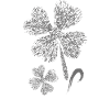 Shamrocks with infinity symbol. Glitter.