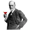 Sigmund Freud mit Cocktail