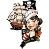 Pirate love tattoo