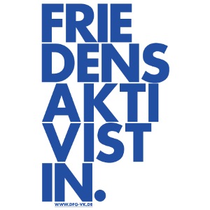FRIEDENSAKTIVISTIN. (blue)