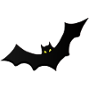 Night bat with yellow eyes