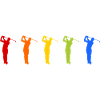 Golfeur dans une rangée