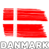 Denmark with national flag