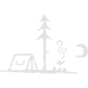 camping campfire moon