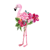 Flamingo mit Blumen
