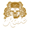 Crâne, roses, crâne, fleurs, crâne
