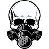 Skull with gas mask