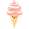 Kawaii - glace sur croissant