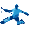 Field hockey goalkeeper blue