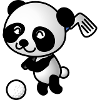 Golf Panda Golfbär Golfprofi