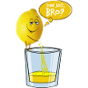 Lemon pees in glass