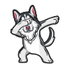 Husky dabbing