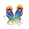 Summer Vibes Flip Flops Glasses