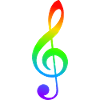 Notenschlüssel Regenbogenfarben