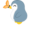 Penguin - penguins - penguin motif - butterfly