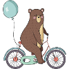 Bear on a bicycle