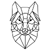 Simple wolf head design