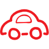 Imprint of a red car