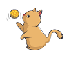 Cat plays handball