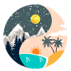 Ying & Yang - Sunset & Mountain Landscape
