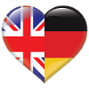 Bandera del corazón Inglaterra Alemania Regalo alemán