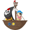 Little pirate with his ship