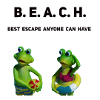 Beach - beach, sea, frog couple