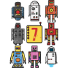 Retro Robot 7th Birthday