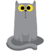 Sitting gray cat
