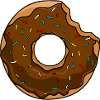Donut mit Biss Schokolade