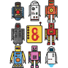 Retro Robot 8th Birthday