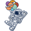 Astronaut with balloons