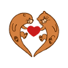 Otter with heart