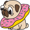 Pug Donut Dog Animals Pets