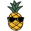 Pineapple with sunglasses